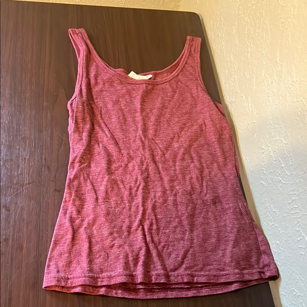 Forever 21 Women's Heathered Maroon basic Tank Top